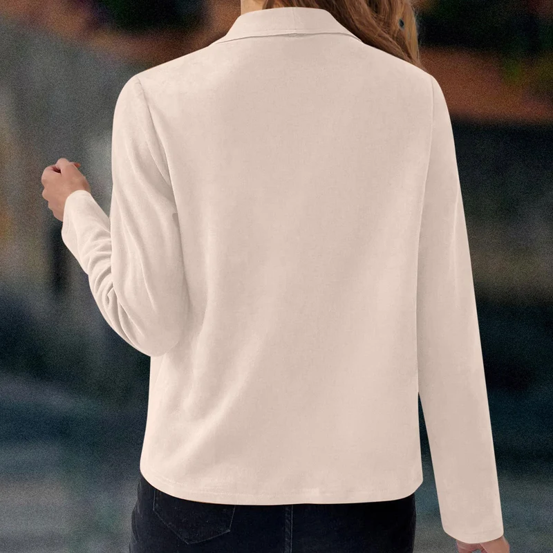 Florinda | Damen Kurzjacke Wasserfallkragen Langarm