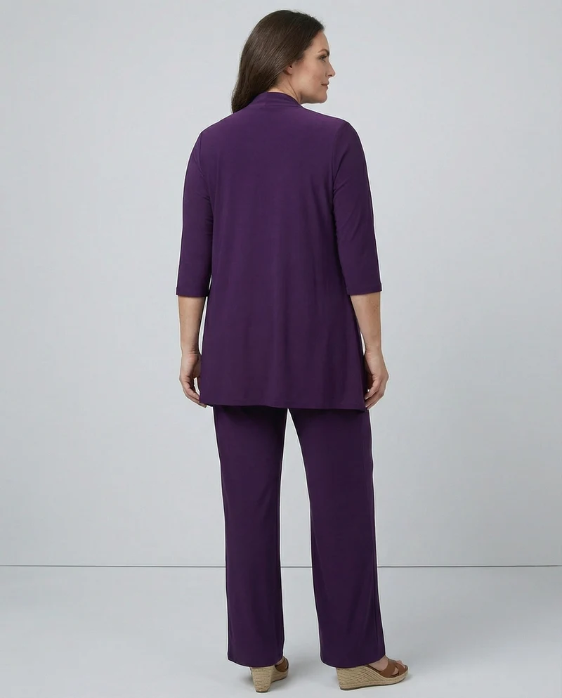 Wanda | Damen Dreiteiler Hosenanzug Set Weites Bein
