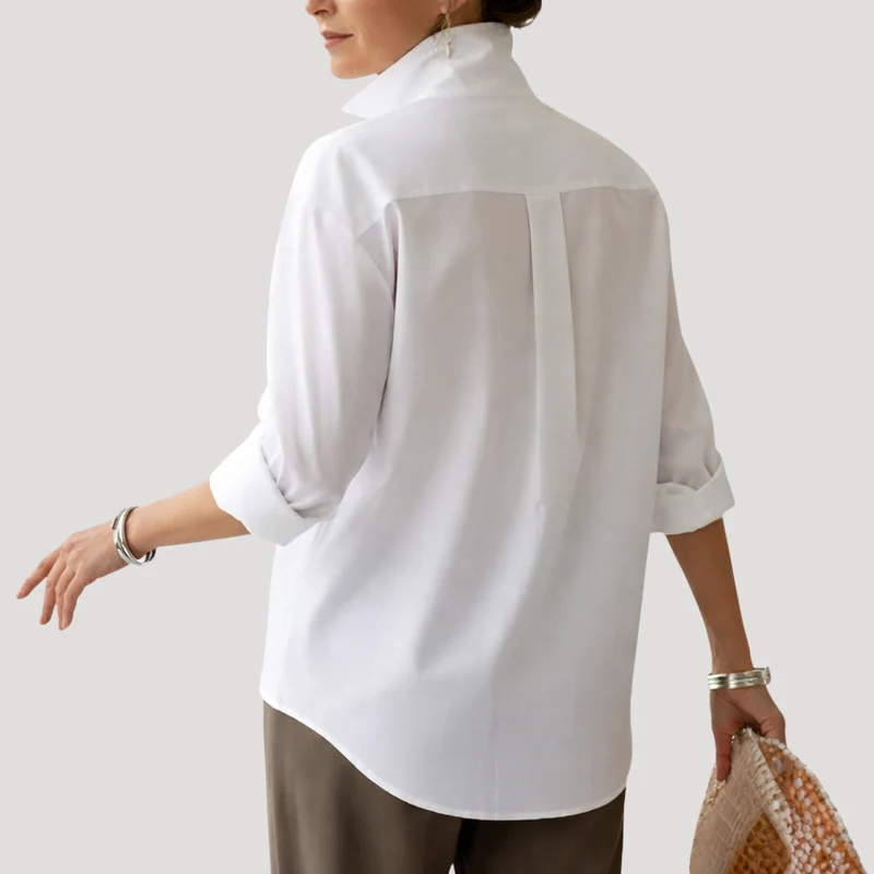 Annika | Damen Button-Down Langarm Hemdbluse