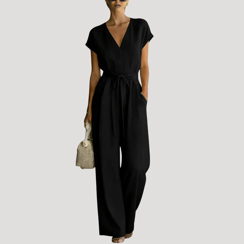 Cordova | Damen V-Ausschnitt Wide Leg Jumpsuit