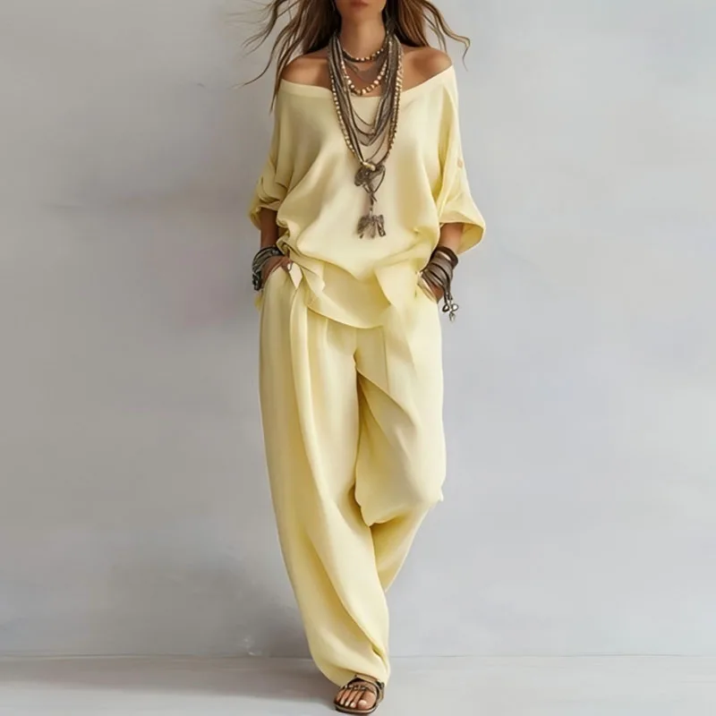 Annika | Damen Off Shoulder Zweiteiler Set