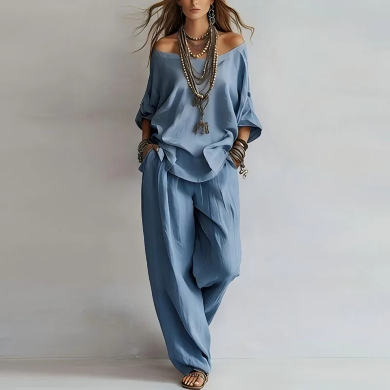 Annika | Damen Off Shoulder Zweiteiler Set
