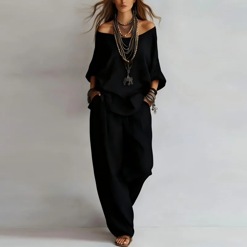 Annika | Damen Off Shoulder Zweiteiler Set