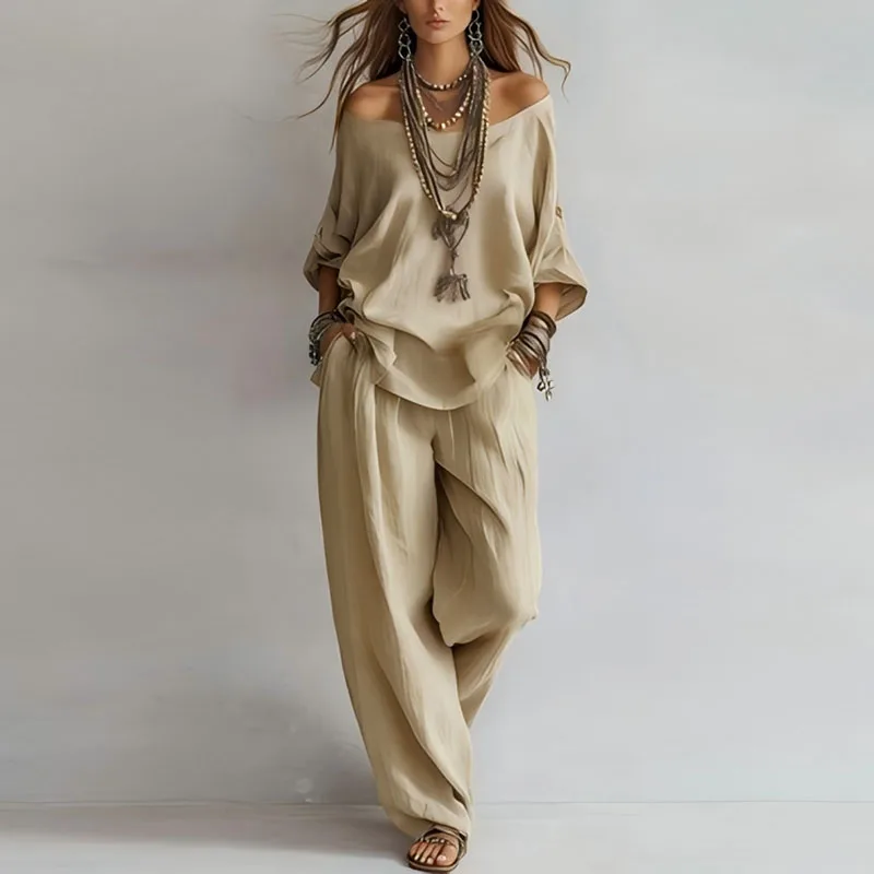 Annika | Damen Off Shoulder Zweiteiler Set