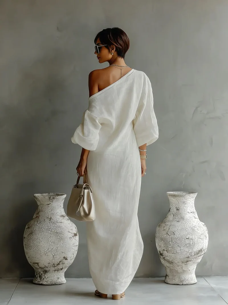 Clementine | Damen Asymmetrisches One-Shoulder Maxikleid