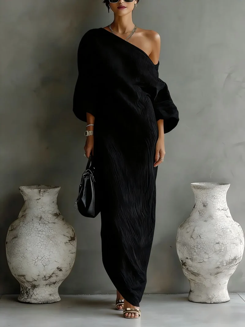 Clementine | Damen Asymmetrisches One-Shoulder Maxikleid