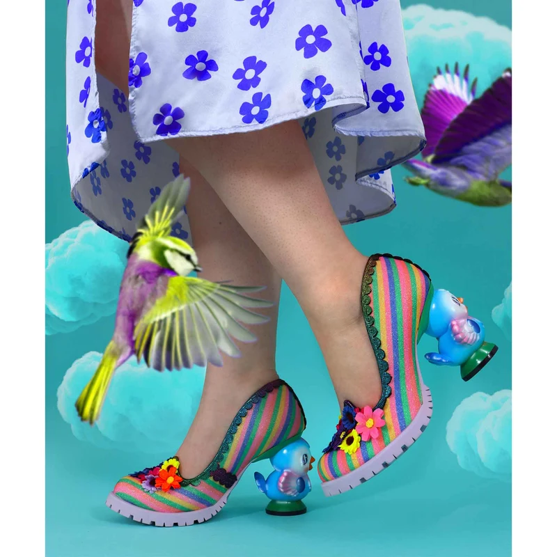 Irregular Choice Flock Together High Heel für Damen – Regenbogen