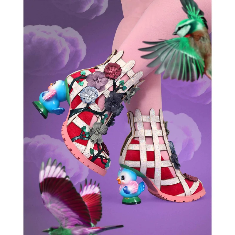 Irregular Choice Damen-Gartenzaun-High-Heel – Rot