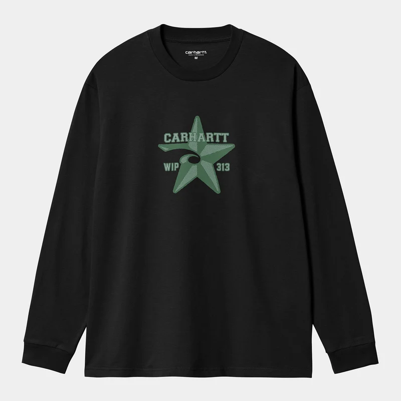 Carhartt WIP Langärmeliges Sheriff-T-Shirt für Herren – Schwarz