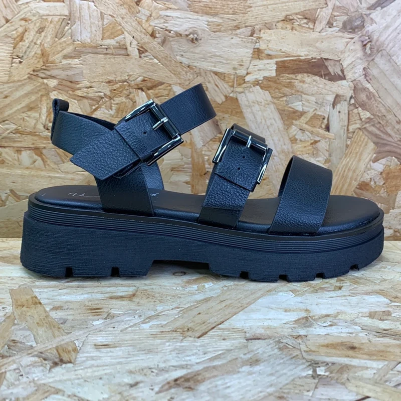Una Healy Mode-Plateau-Sandale für Damen – Schwarz