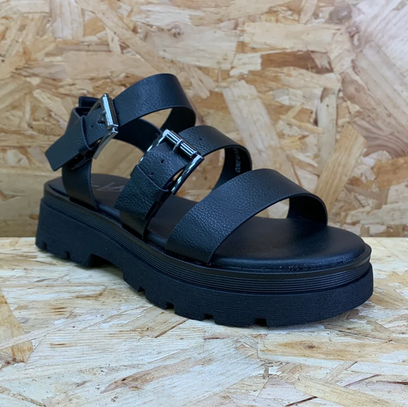 Una Healy Mode-Plateau-Sandale für Damen – Schwarz