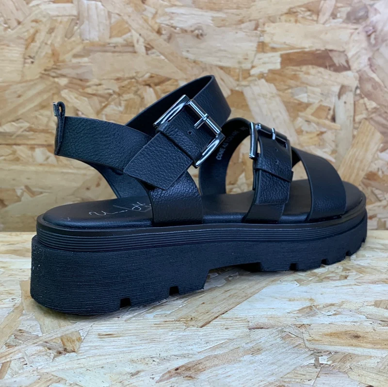 Una Healy Mode-Plateau-Sandale für Damen – Schwarz
