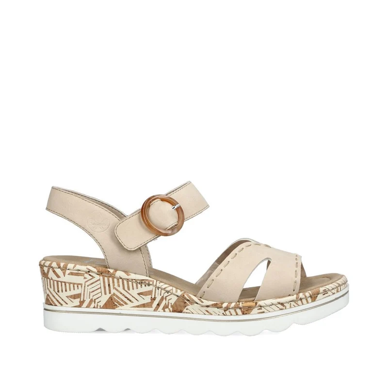 Rieker Modische Keilsandalette für Damen – Beige