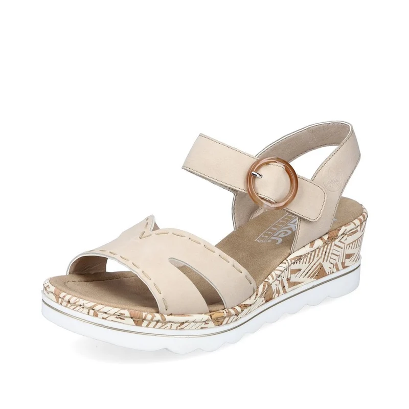 Rieker Modische Keilsandalette für Damen – Beige