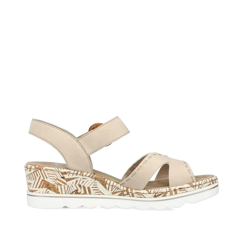 Rieker Modische Keilsandalette für Damen – Beige