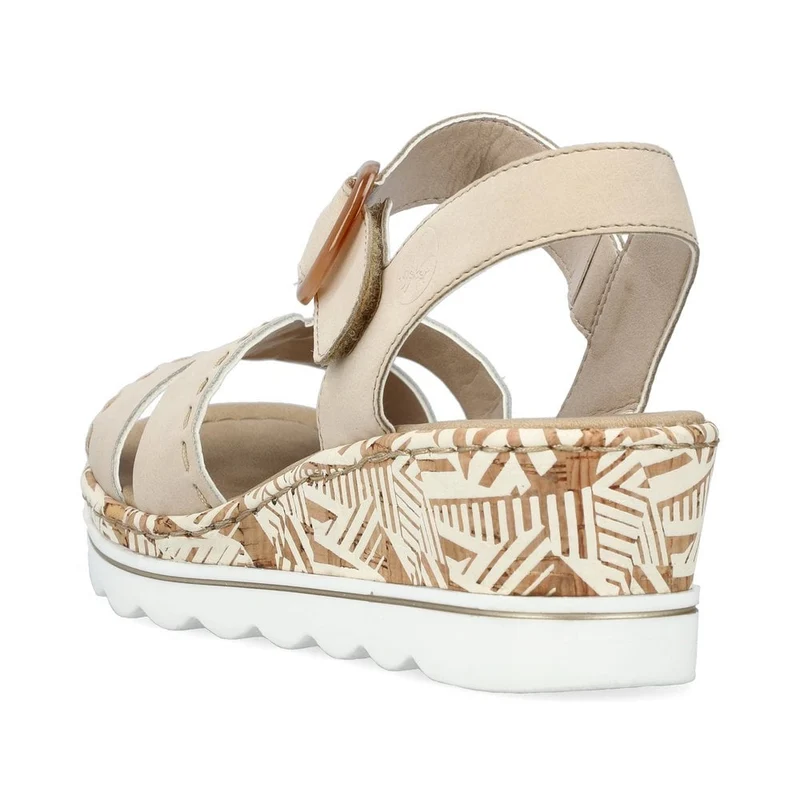 Rieker Modische Keilsandalette für Damen – Beige