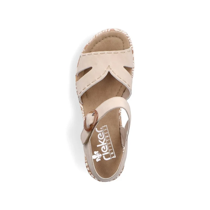 Rieker Modische Keilsandalette für Damen – Beige
