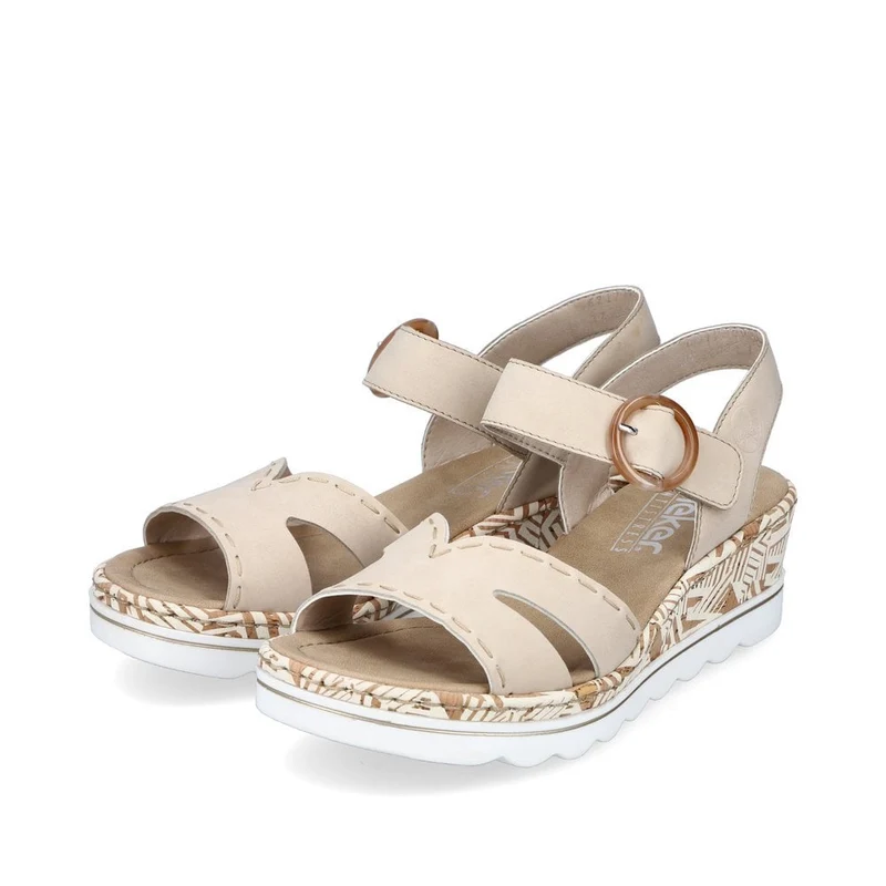 Rieker Modische Keilsandalette für Damen – Beige