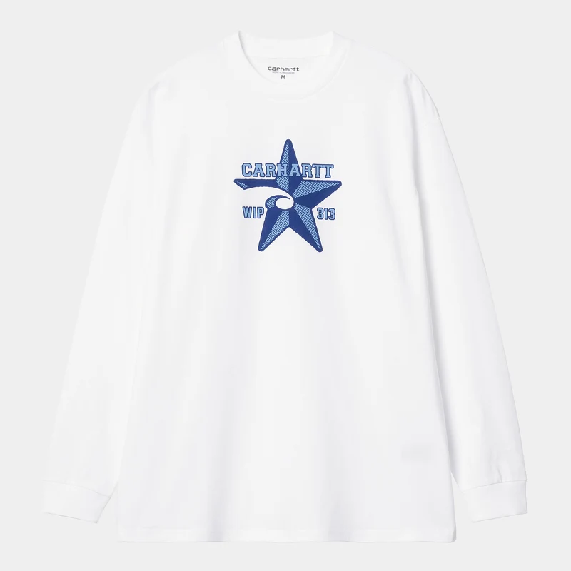 Carhartt WIP Langärmeliges Sheriff-T-Shirt für Herren – Weiß