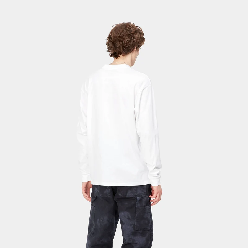 Carhartt WIP Langärmeliges Sheriff-T-Shirt für Herren – Weiß