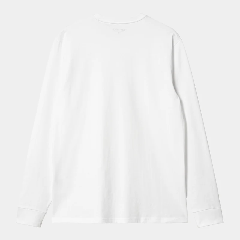 Carhartt WIP Herren-T-Shirt mit langen Ärmeln und Taschen – Weiß