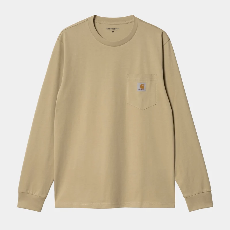 Carhartt WIP Herren Langarm-T-Shirt mit Taschen – Ammonite
