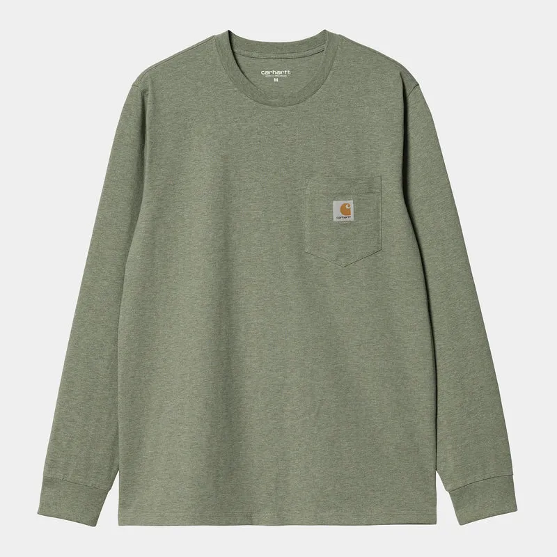 Carhartt WIP Langärmliges Herren-T-Shirt mit Taschen – Yucca Heather