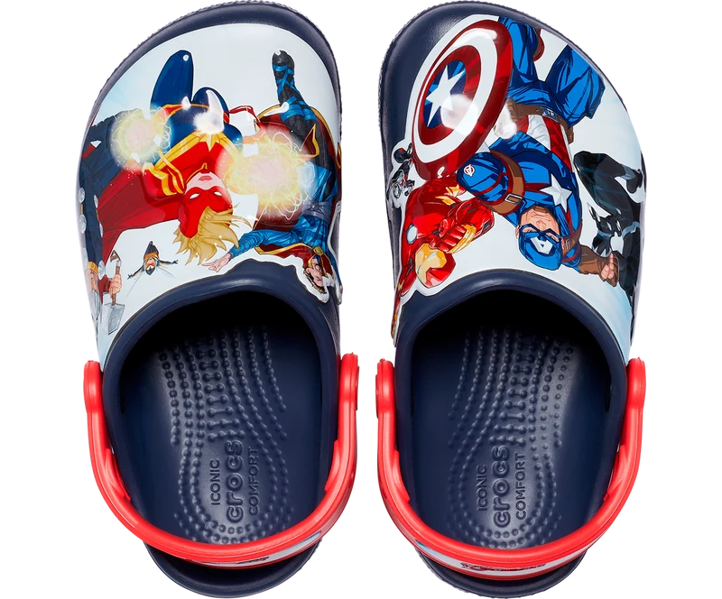 Crocs Kinderspaßlabor Avengers Patch-Clog – Marineblau