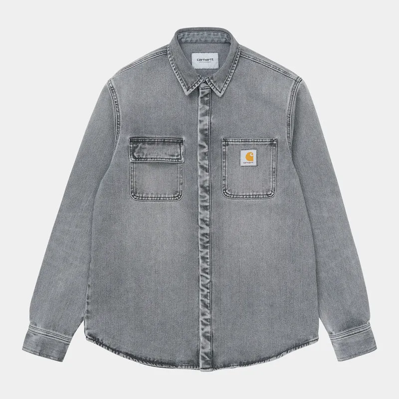 Carhartt WIP Salinac-Hemdjacke für Herren – Black Light Used Wash