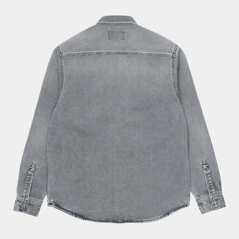 Carhartt WIP Salinac-Hemdjacke für Herren – Black Light Used Wash