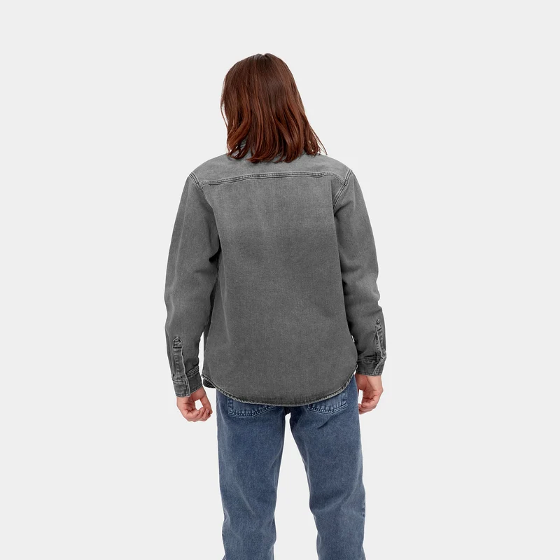 Carhartt WIP Salinac-Hemdjacke für Herren – Black Light Used Wash