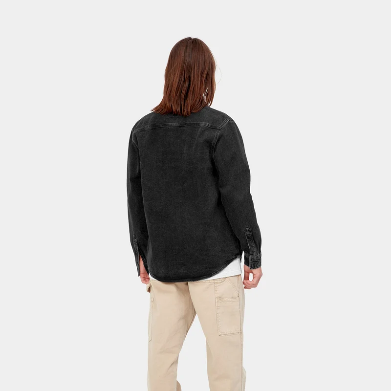 Carhartt WIP Salinac-Hemdjacke für Herren – Black Stone Washed