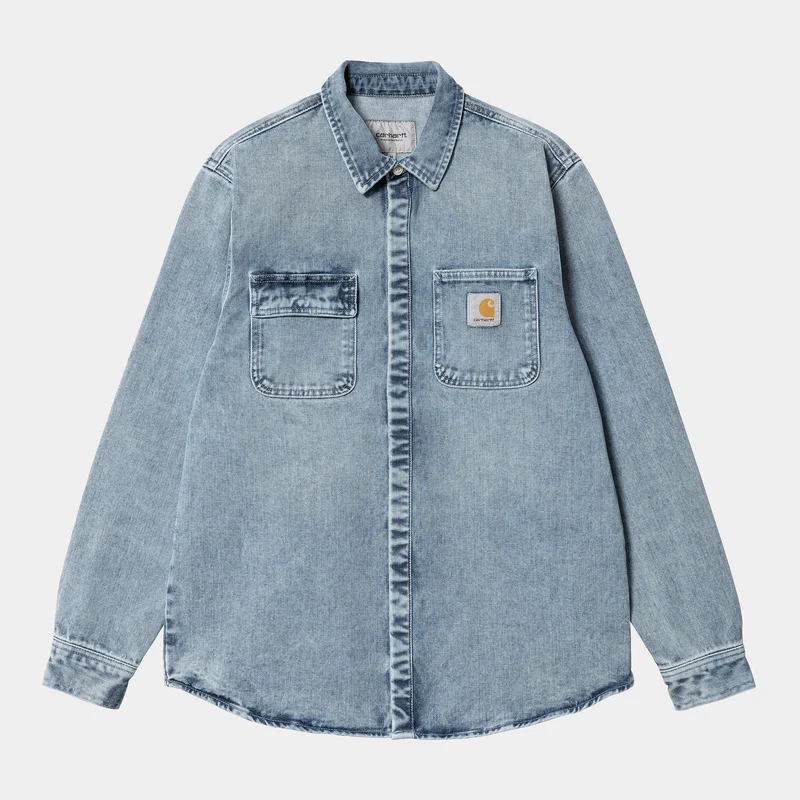 Carhartt WIP Salinac-Hemdjacke für Herren – Blau hell gewaschen