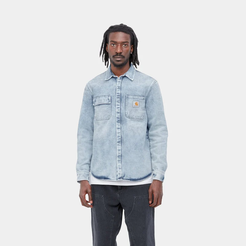 Carhartt WIP Salinac-Hemdjacke für Herren – Blau hell gewaschen