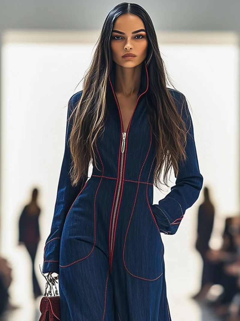 Lucasta | Damen Overall mit Weitem Bein und Langarm