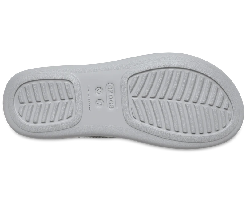 Crocs Damen Boca Pailletten-Keil-Flip-Flop – Perlweiß/Silber
