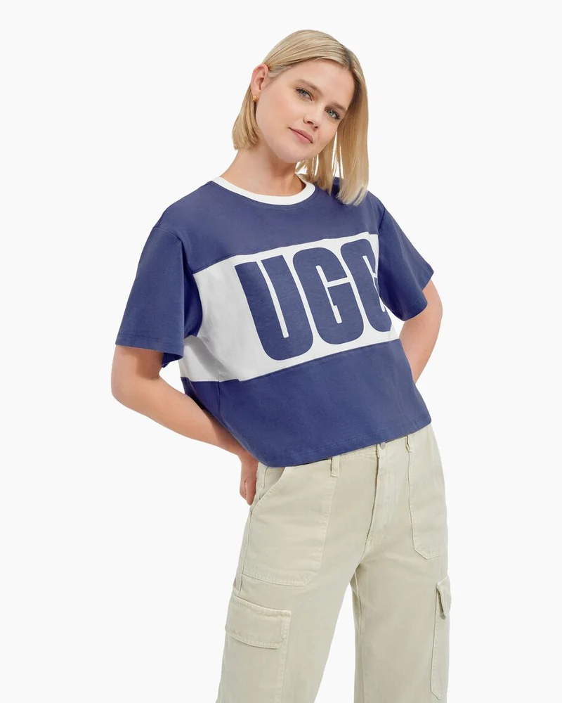 UGG Damen Jordene Colourblock Logo T-Shirt – Mondstein