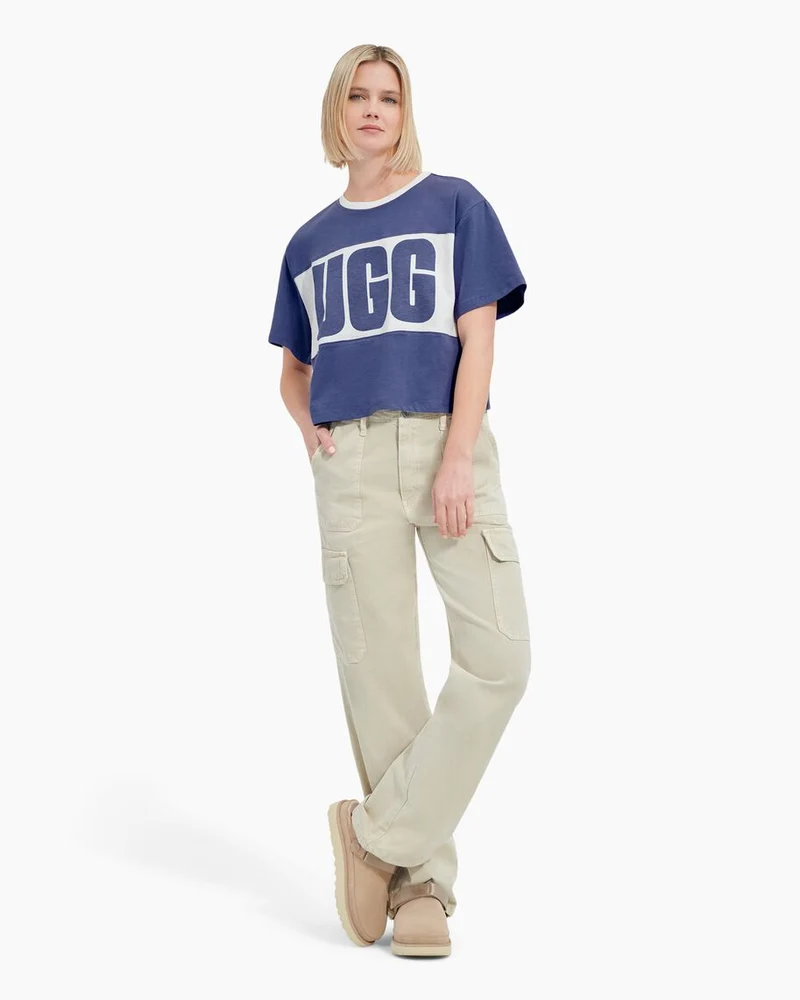 UGG Damen Jordene Colourblock Logo T-Shirt – Mondstein