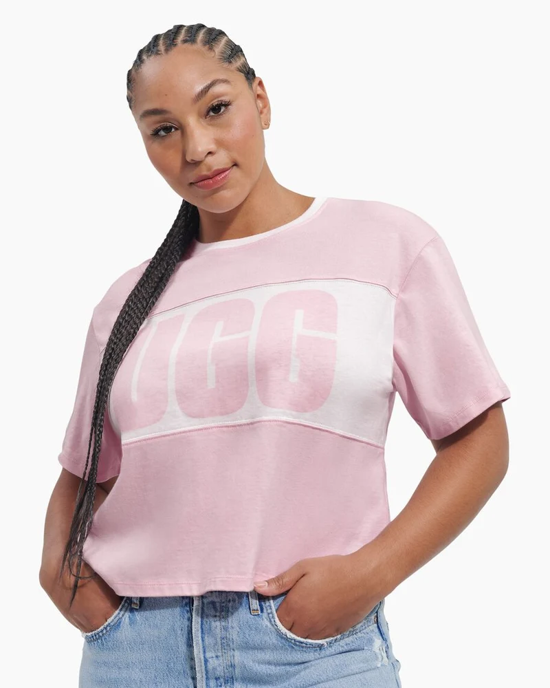 UGG Damen Jordene Colourblock Logo T-Shirt – Dusty Lilac