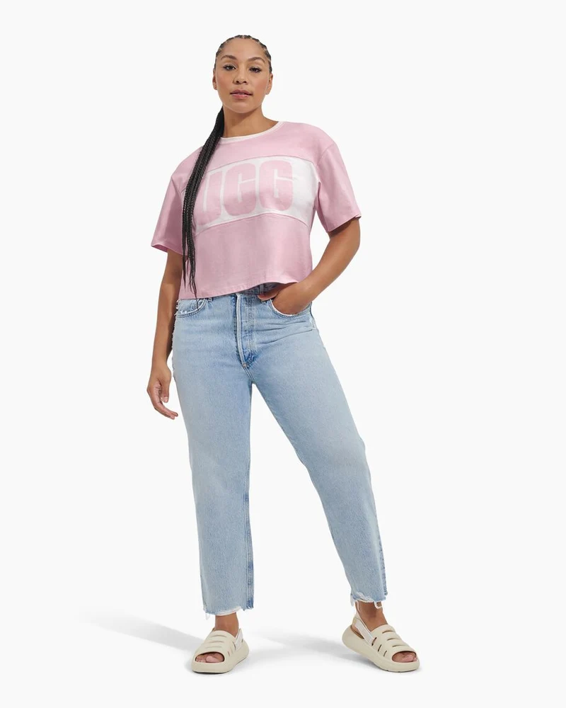 UGG Damen Jordene Colourblock Logo T-Shirt – Dusty Lilac