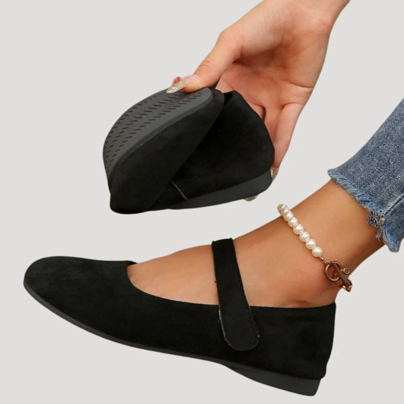 Klara | Damen Mary Jane Ballerinas Riemchen Flach