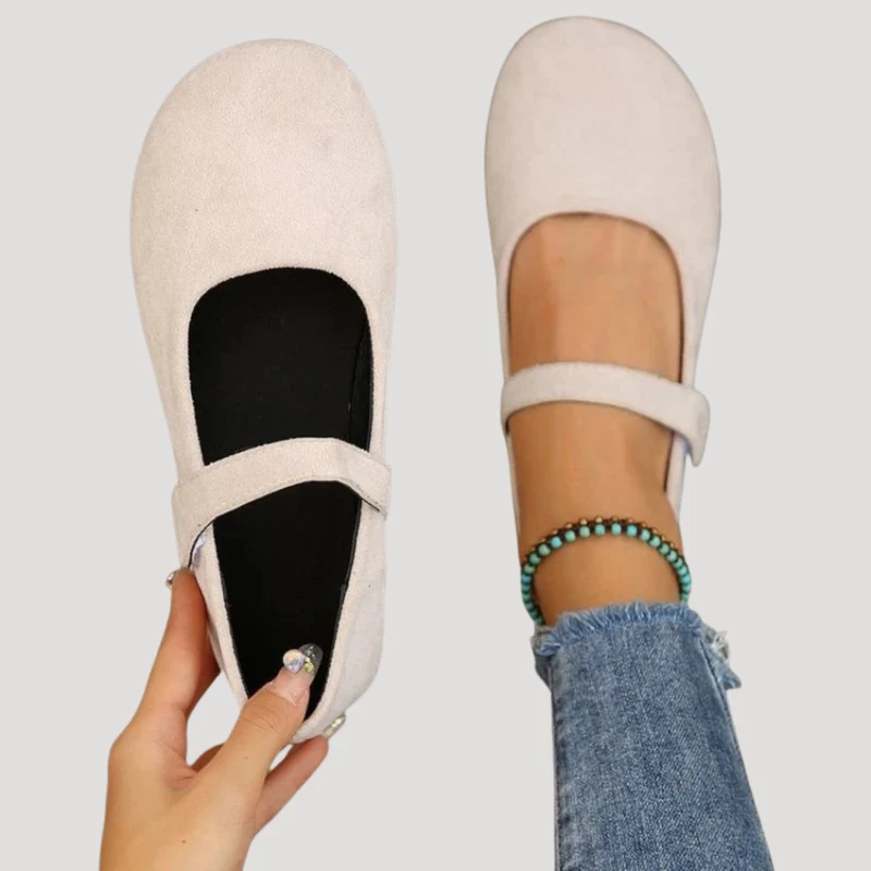 Klara | Damen Mary Jane Ballerinas Riemchen Flach