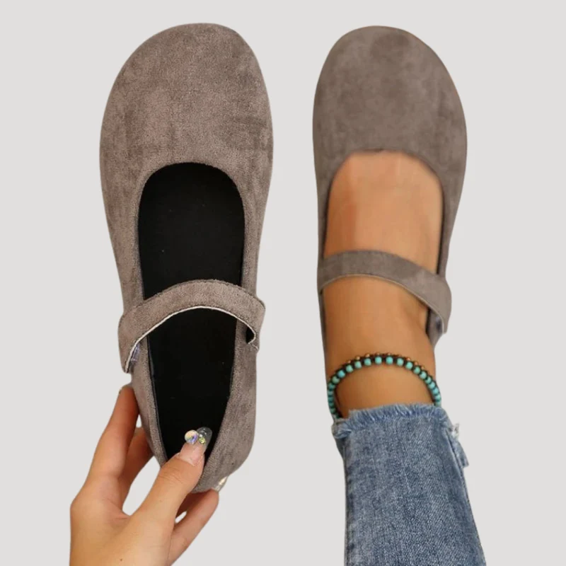 Klara | Damen Mary Jane Ballerinas Riemchen Flach