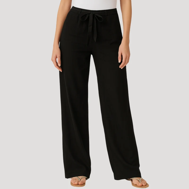 Halvene | Damen Weite Hose Tunnelzug Gummibund