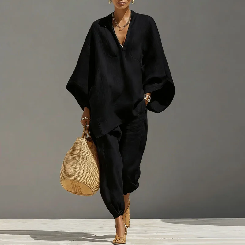 Octavia | Damen Oversize Tunika Zweiteiler Set