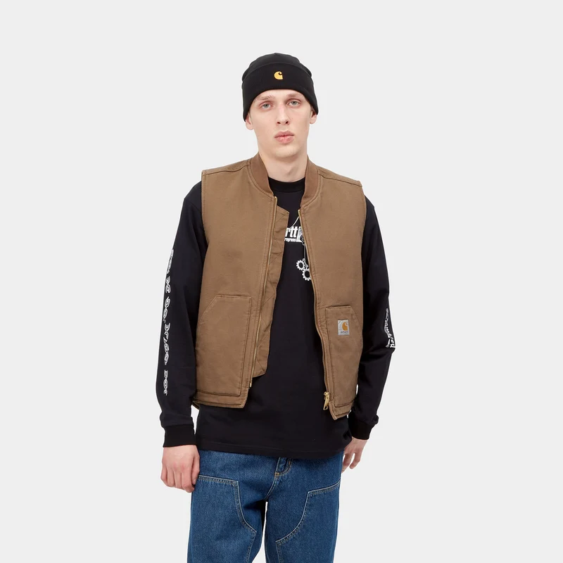 Carhartt WIP Klassische Herrenweste – Hamilton Brown Rinsed