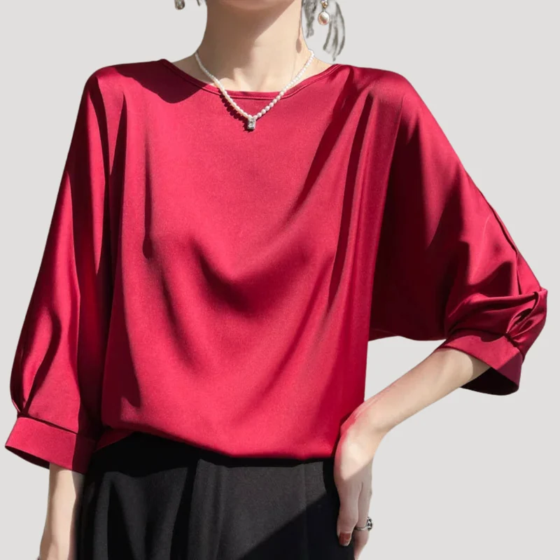 Lysandra | Damen Rundhals Langarm Bluse