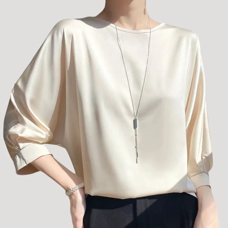 Lysandra | Damen Rundhals Langarm Bluse