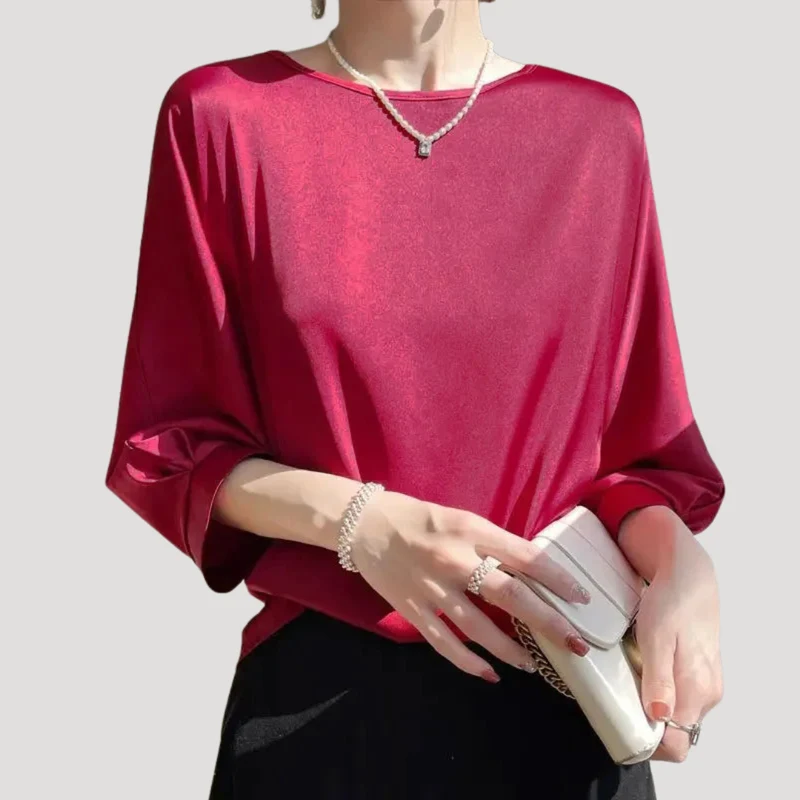 Lysandra | Damen Rundhals Langarm Bluse