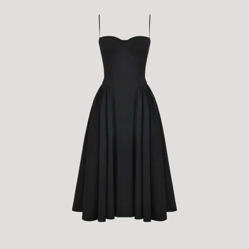 Annelie | Damen Korsett Midi Kleid mit Herzausschnitt